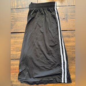 Boys Essentials Black and White Stripe Casual Shorts (XL)